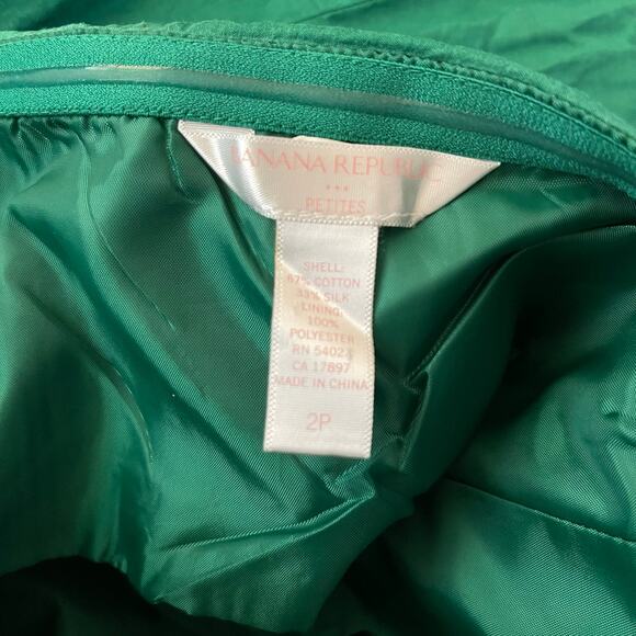 Banana Republic Factory Y2K Strapless Mini Dress Womens 2P Green Cotton Silk - Picture 5 of 8